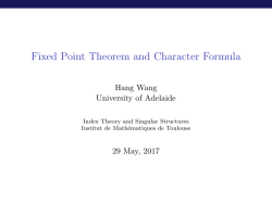 Fixed Point Theorem and Character Formula