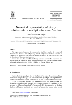 Numerical representation of binary relations with a
