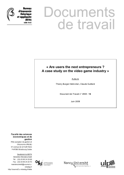 are users the next entrepreneurs - Bureau d`Economie Th&eacute;orique et