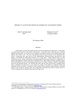 PRODUCT LAUNCH DECISIONS BY DOMINANT AND FRINGE