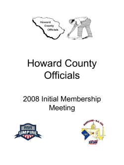 General Meeting - Howard County Officials