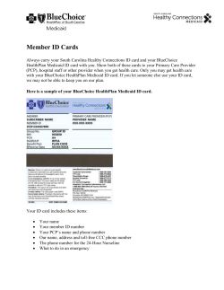 Member ID Cards - BlueChoice HealthPlan Medicaid
