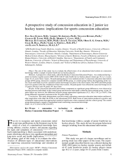 A prospective study of concussion education in 2 junior ice hockey