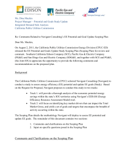 Comments and Clarifications on the Scoping Plan