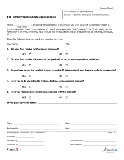 Effectiveness Check Questionnaire