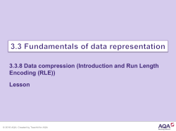 (Introduction and Run Length Encoding (RLE)