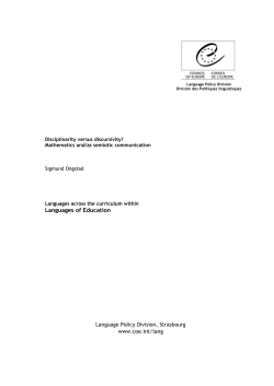 Mathematics Education and/as Language and