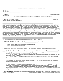 real estate purchase contract (residential)