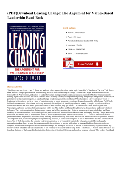 Download Leading Change: The Argument for
