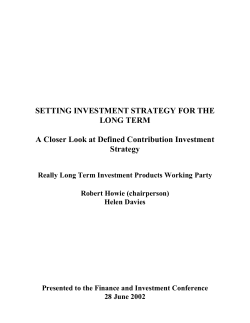 Setting investment strategy for the long term