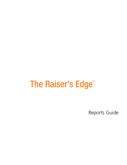 Blackbaud Raiser`s Edge Reports Guide