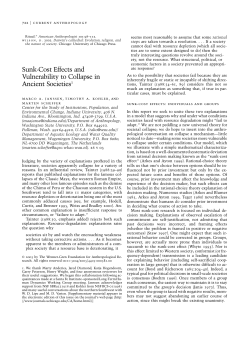 Sunk‐Cost Effects and Vulnerability to Collapse in Ancient Societies