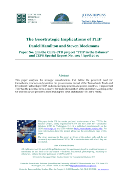 The Geostrategic Implications of TTIP