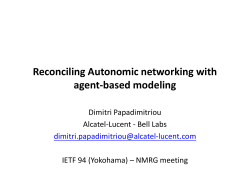Reconciling Autonomic networking with agent-based modeling