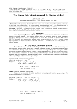 Two Square Determinant Approach for Simplex Method