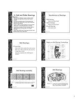 20. Ball and Roller Bearings Introduction to Bearings Ball Bearings