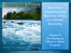 Developing/Implementing a Code of Ethics