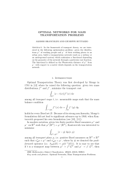 OPTIMAL NETWORKS FOR MASS - cvgmt
