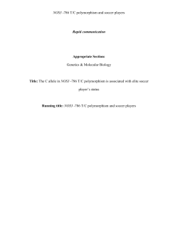 NOS3 -786 T/C polymorphism and soccer players Rapid