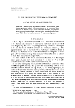 on the existence of conformal measures [22].