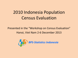 2010 Indonesia Population Census Evaluation