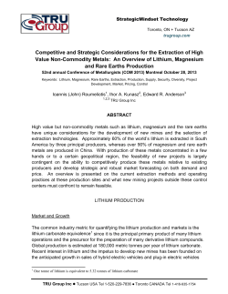 Competitive and Strategic Considerations for the Extraction of High