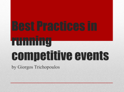 Best Practices in running competitve events