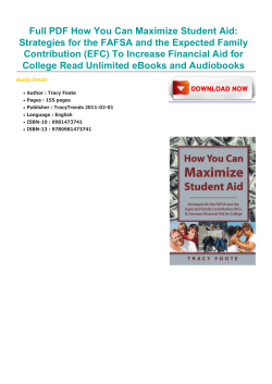 Full PDF How You Can Maximize Student Aid: Strategies for the