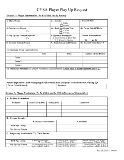 CYSA Player Play Up Request - Chariho Youth Soccer Association