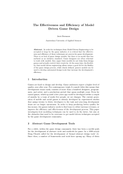 The Effectiveness and Efficiency of Model Driven Game Design