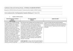 External Examiners` Comment 2014/15 CD response/Action 2014