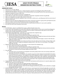 GOLF STATE FINALS OBSERVER INSTRUCTIONS