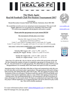 The Mark Agate Real 60 Football Club Pre-Season