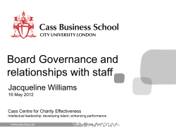 Centre for Charity Effectiveness Board and staff relationships