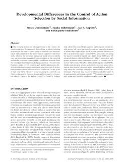 Developmental Differences in the Control of Action Selection by