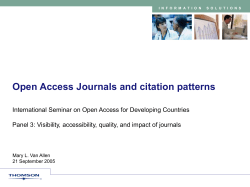 Open Access Journals and citation patterns