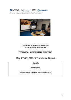 IPL and Logistics - Center for Integrated Operations in the Petroleum