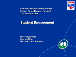 Campus Sustainability Programme Energy Topic Support