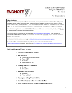 EndNote X7 for Win - Augustus C. Long Health Sciences Library