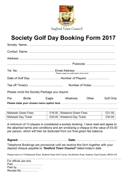 Seaford Head Golf Course Society Golf Day