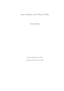 Some Problems in the Theory of Risk