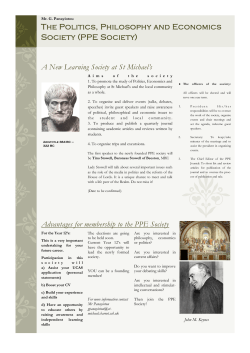 The Politics, Philosophy and Economics Society (PPE Society)