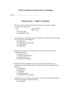Energy Sector &ndash; Fugitive Emissions
