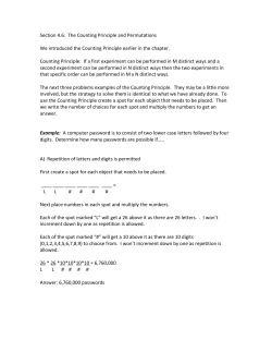 Section 4.6: The Counting Principle and Permutations We