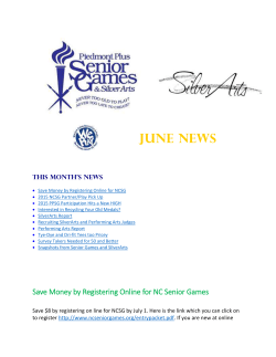 Save Money by Registering Online for NC Senior Games