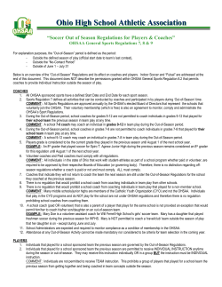 Out of Season Regulations for Players and Coaches