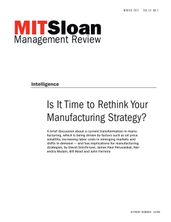 Is It Time to Rethink Your Manufacturing Strategy?