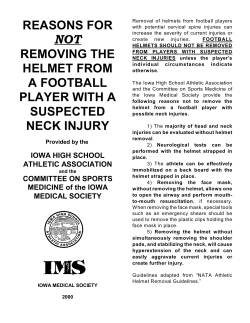 Reasons for NOT Removing the Helmet From a Football Player with