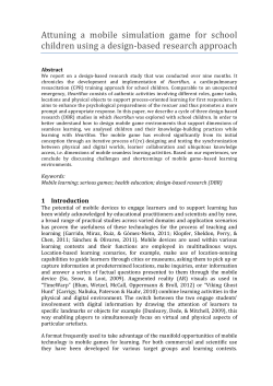 Attuning a mobile simulation game for school children using a design