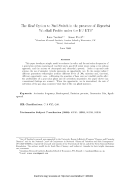 The Real Option to Fuel Switch in the presence of Expected